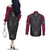 Queensland Maori Rugby Nga Hau e Wha Couples Matching Off The Shoulder Long Sleeve Dress and Long Sleeve Button Shirt Maroon Motif