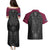 Queensland Maori Rugby Nga Hau e Wha Couples Matching Puletasi and Hawaiian Shirt Maroon Motif