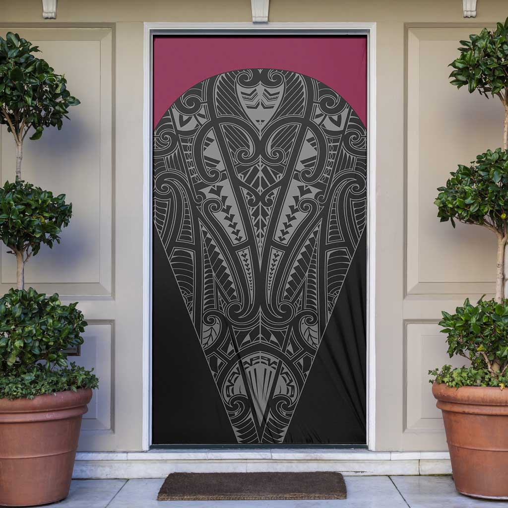 Queensland Maori Rugby Nga Hau e Wha Door Cover Maroon Motif - Polynesian Pride