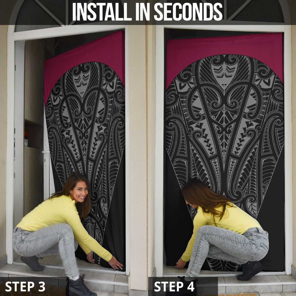 Queensland Maori Rugby Nga Hau e Wha Door Cover Maroon Motif - Polynesian Pride