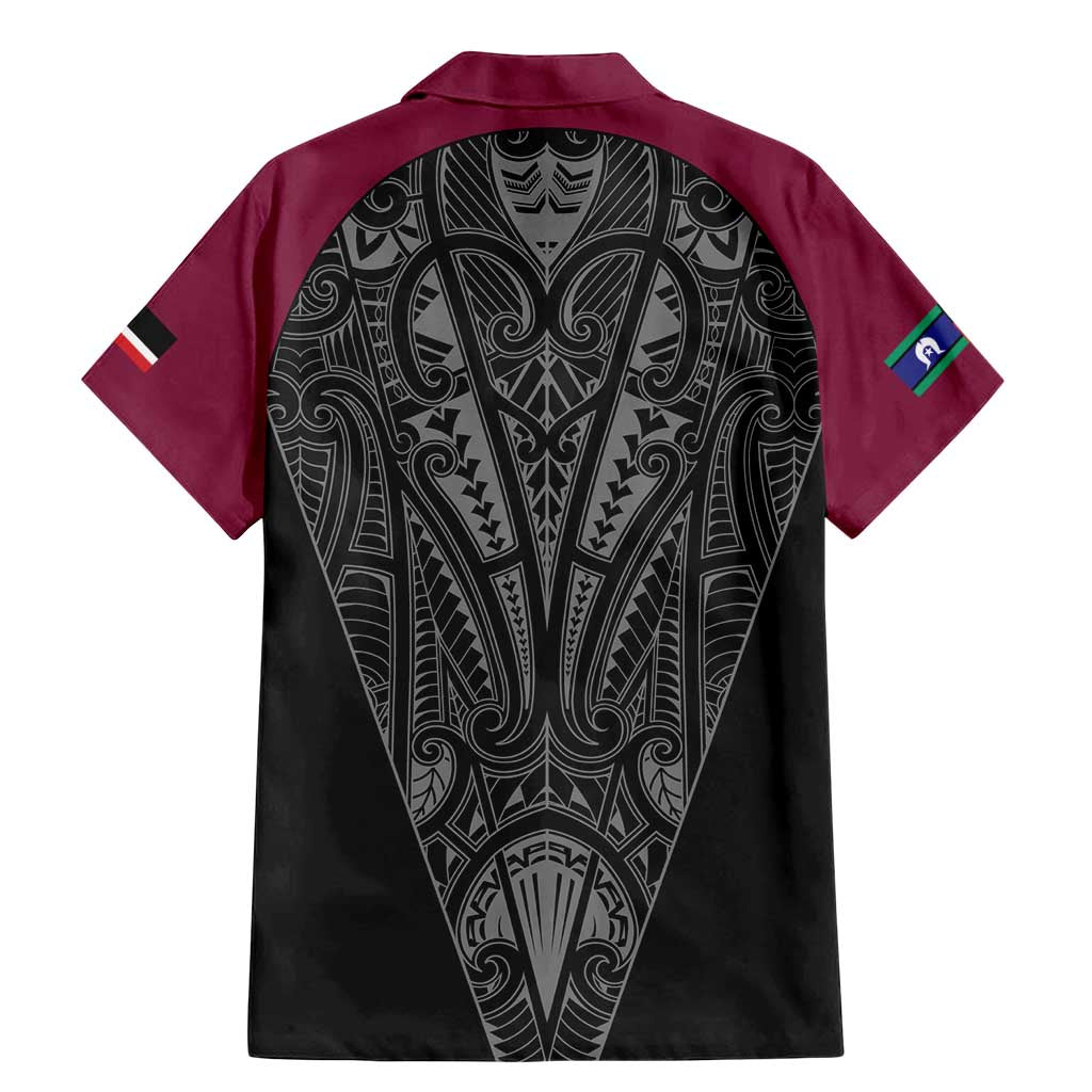 Queensland Maori Rugby Nga Hau e Wha Family Matching Mermaid Dress and Hawaiian Shirt Maroon Motif