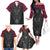 Queensland Maori Rugby Nga Hau e Wha Family Matching Off The Shoulder Long Sleeve Dress and Hawaiian Shirt Maroon Motif