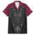 Queensland Maori Rugby Nga Hau e Wha Family Matching Off The Shoulder Long Sleeve Dress and Hawaiian Shirt Maroon Motif