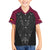 Queensland Maori Rugby Nga Hau e Wha Family Matching Off The Shoulder Long Sleeve Dress and Hawaiian Shirt Maroon Motif