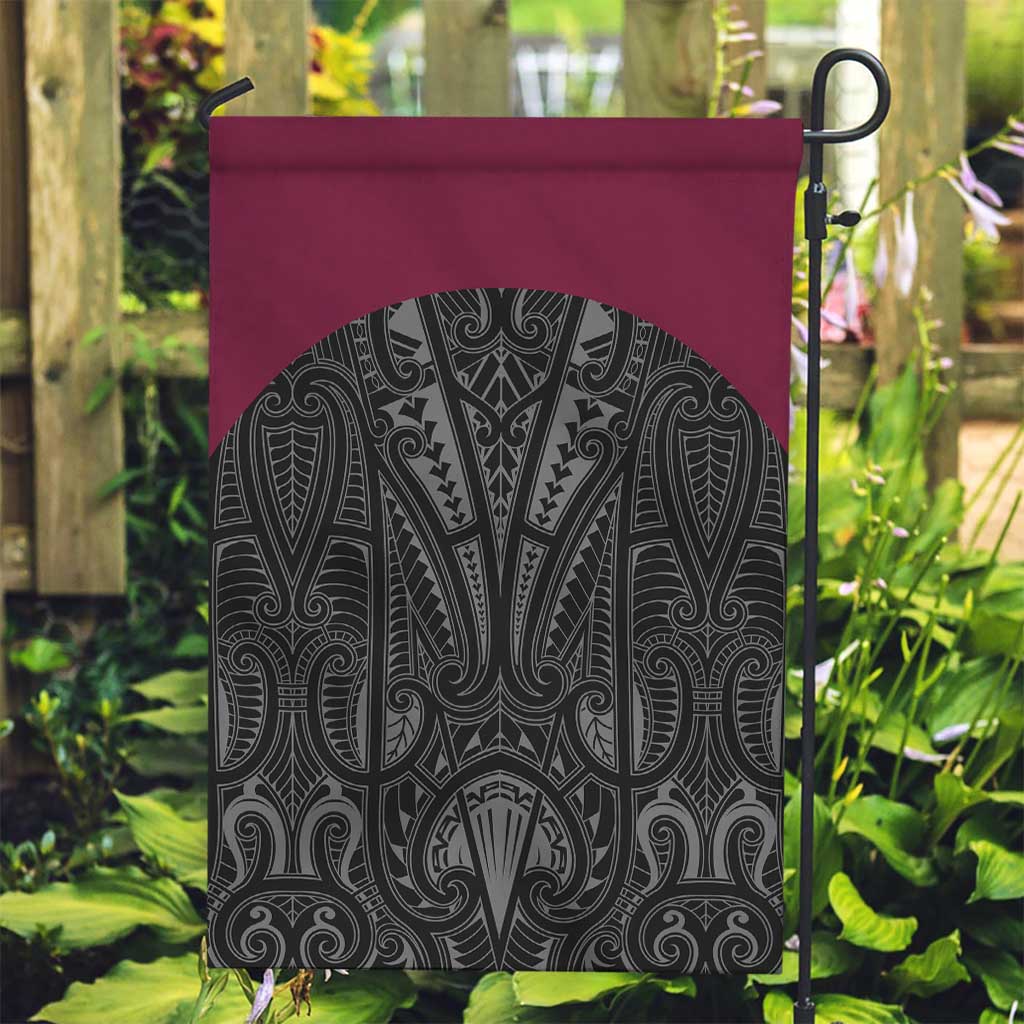 Queensland Maori Rugby Nga Hau e Wha Garden Flag Maroon Motif