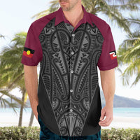Queensland Maori Rugby Nga Hau e Wha Hawaiian Shirt Maroon Motif