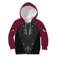 Queensland Maori Rugby Nga Hau e Wha Kid Hoodie Maroon Motif