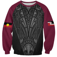 Queensland Maori Rugby Nga Hau e Wha Sweatshirt Maroon Motif