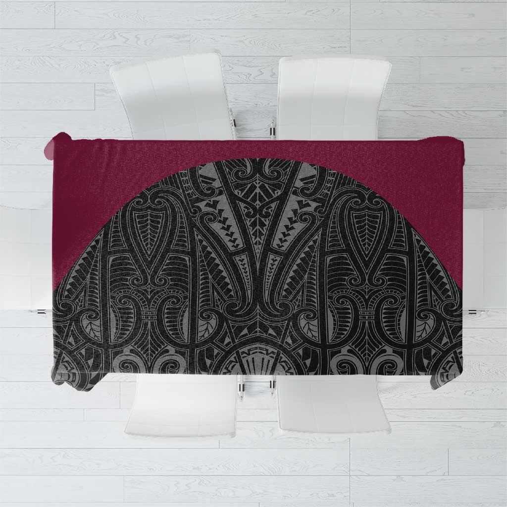 Queensland Maori Rugby Nga Hau e Wha Tablecloth Maroon Motif