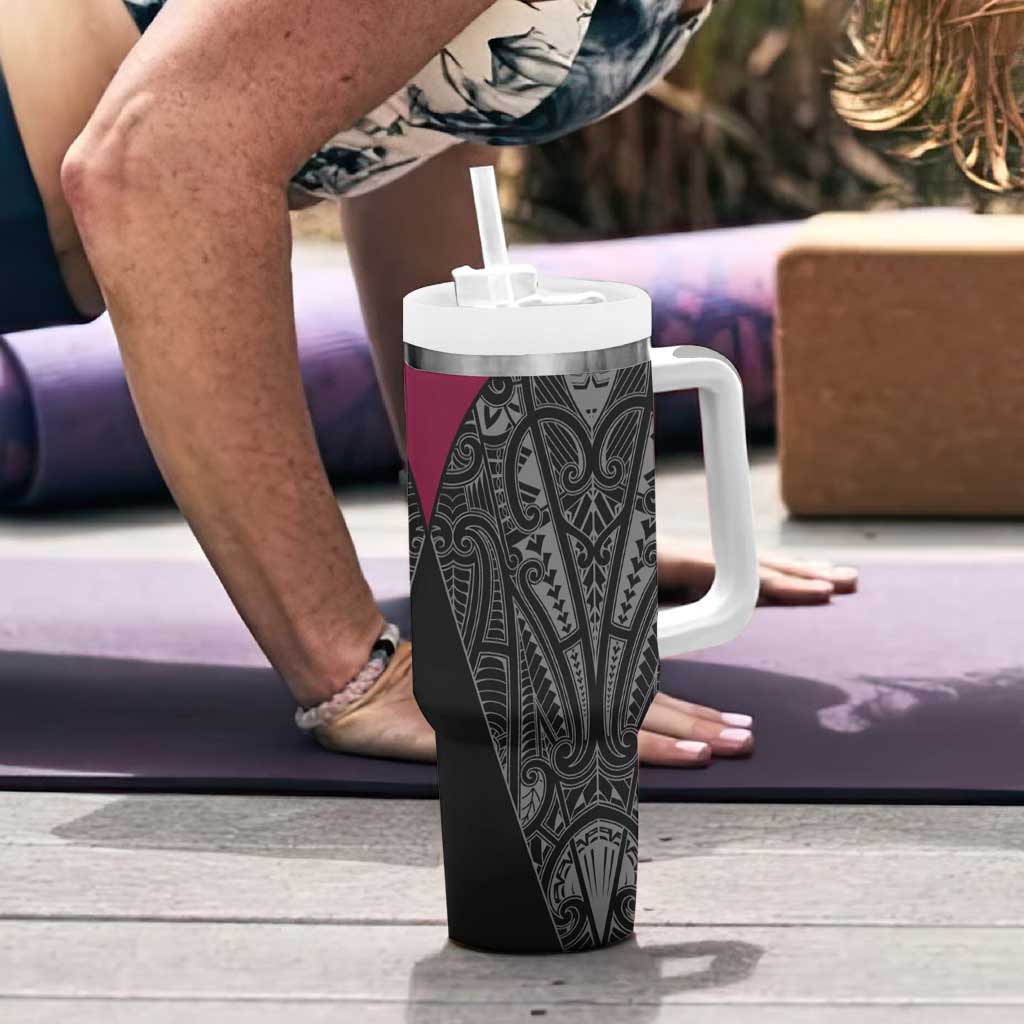Queensland Maori Rugby Nga Hau e Wha Tumbler With Handle Maroon Motif