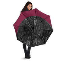 Queensland Maori Rugby Nga Hau e Wha Umbrella Maroon Motif - Polynesian Pride