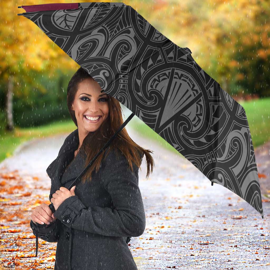 Queensland Maori Rugby Nga Hau e Wha Umbrella Maroon Motif - Polynesian Pride