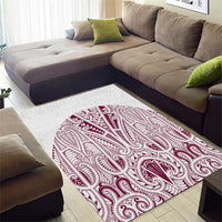 Queensland Maori Rugby Nga Hau e Wha Area Rug White Motif