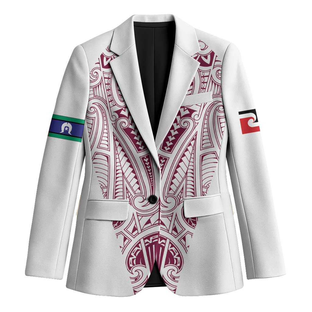 Queensland Maori Rugby Nga Hau e Wha Blazer White Motif - Polynesian Pride