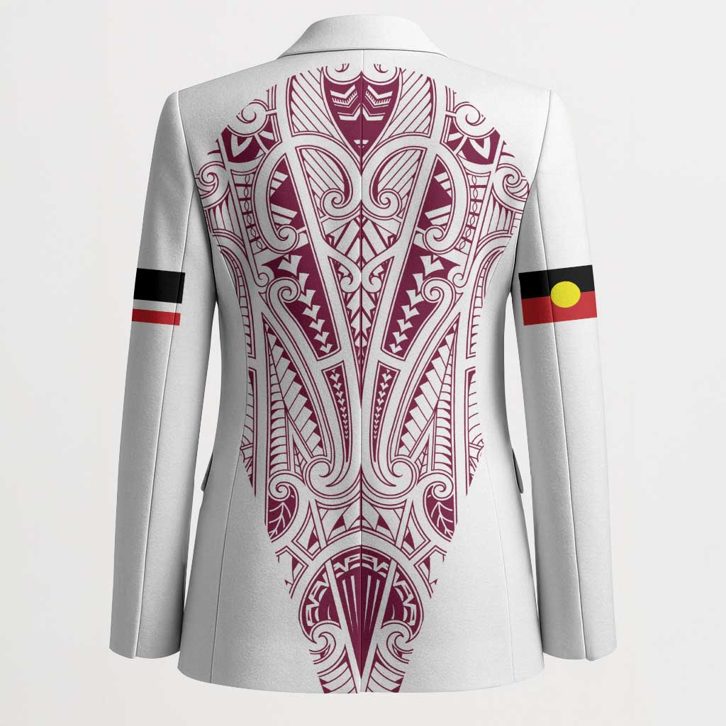 Queensland Maori Rugby Nga Hau e Wha Blazer White Motif - Polynesian Pride