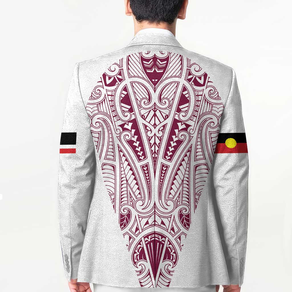 Queensland Maori Rugby Nga Hau e Wha Blazer White Motif - Polynesian Pride