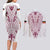 Queensland Maori Rugby Nga Hau e Wha Couples Matching Long Sleeve Bodycon Dress and Long Sleeve Button Shirt White Motif