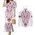 Queensland Maori Rugby Nga Hau e Wha Couples Matching Mermaid Dress and Long Sleeve Button Shirt White Motif