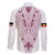 Queensland Maori Rugby Nga Hau e Wha Family Matching Off The Shoulder Long Sleeve Dress and Hawaiian Shirt White Motif
