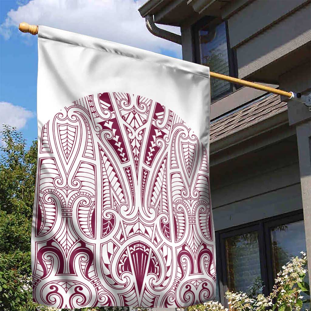 Queensland Maori Rugby Nga Hau e Wha Garden Flag White Motif