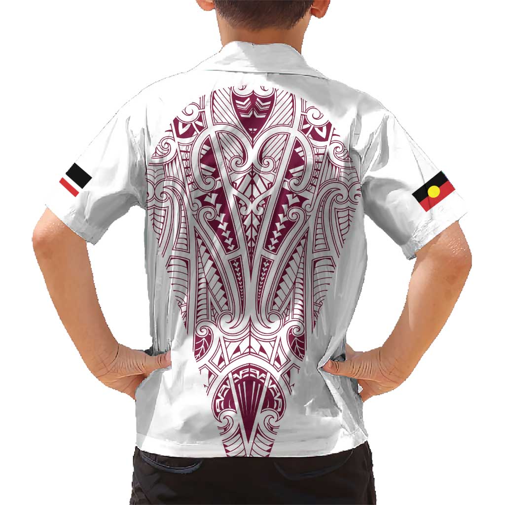 Queensland Maori Rugby Nga Hau e Wha Hawaiian Shirt White Motif