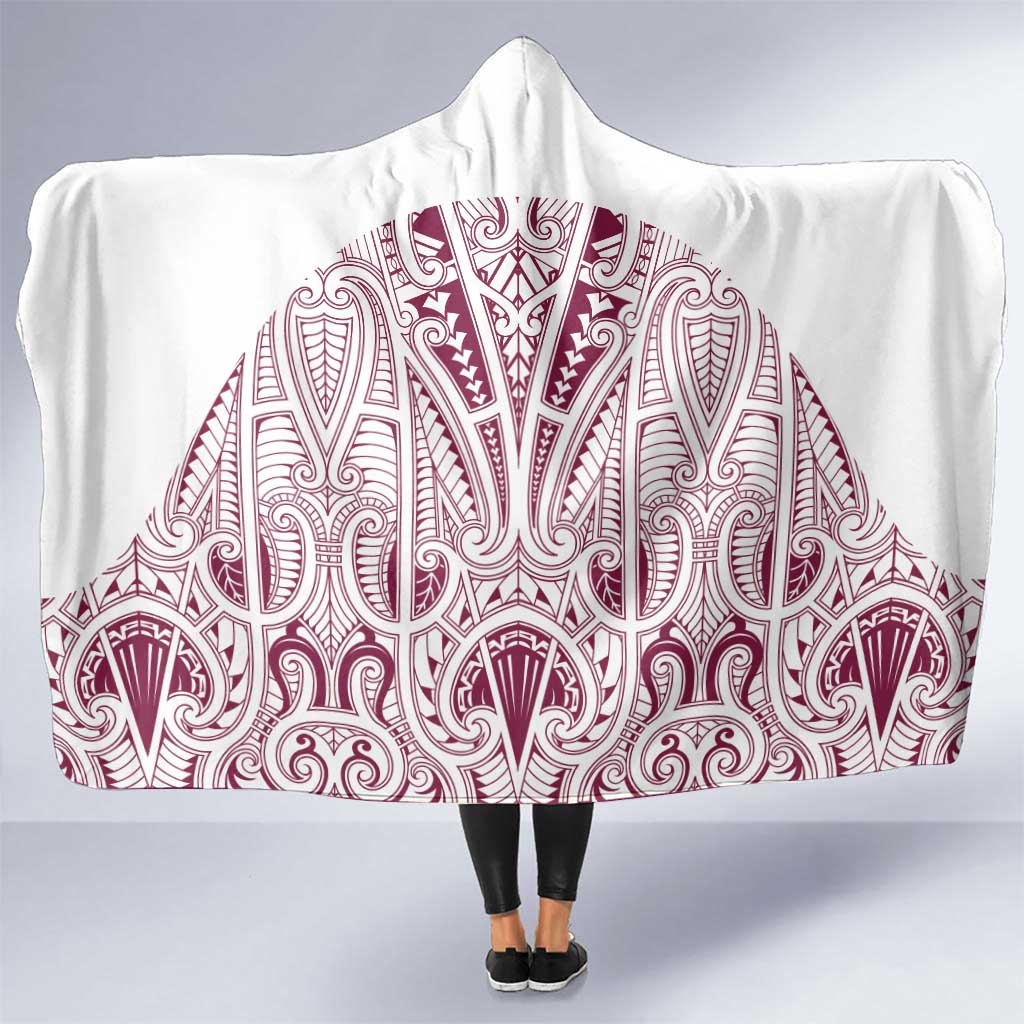 Queensland Maori Rugby Nga Hau e Wha Hooded Blanket White Motif