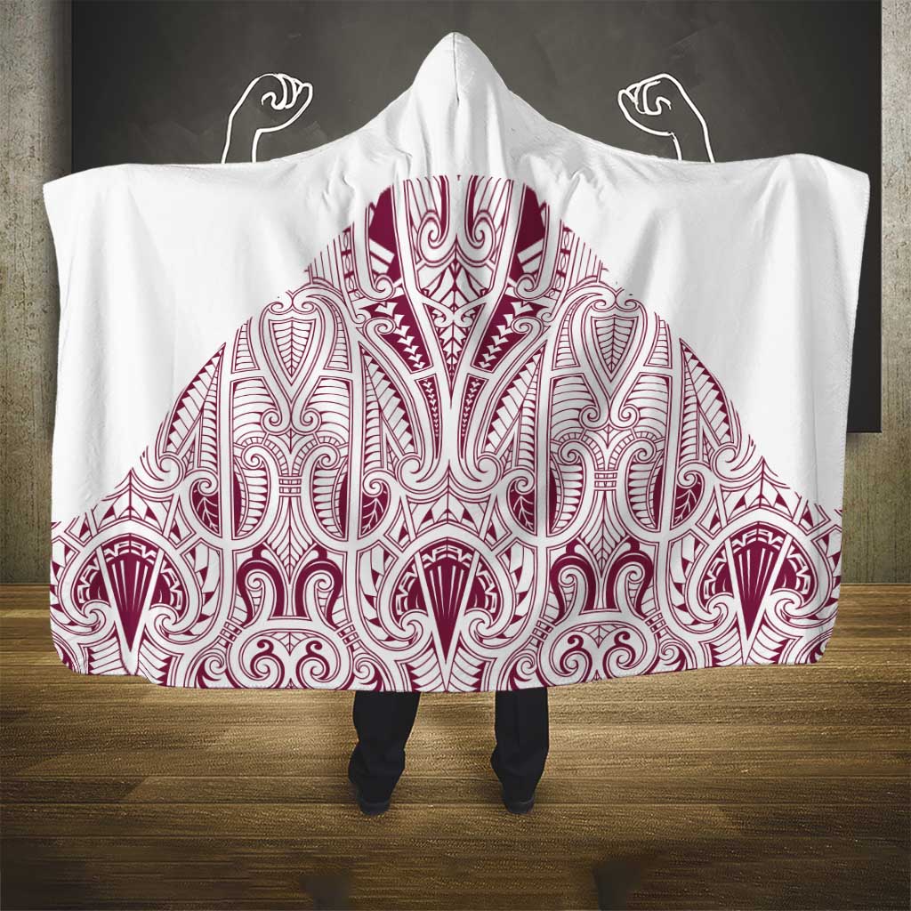 Queensland Maori Rugby Nga Hau e Wha Hooded Blanket White Motif