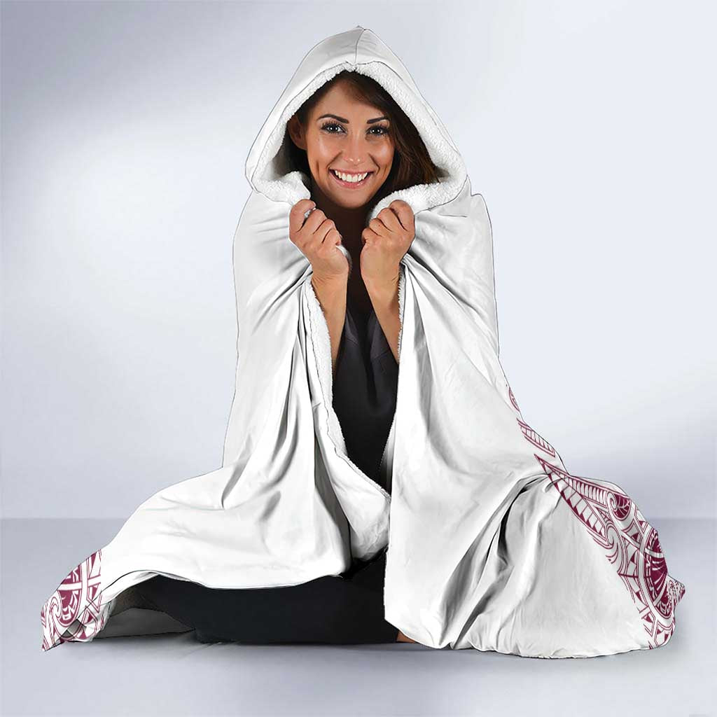 Queensland Maori Rugby Nga Hau e Wha Hooded Blanket White Motif