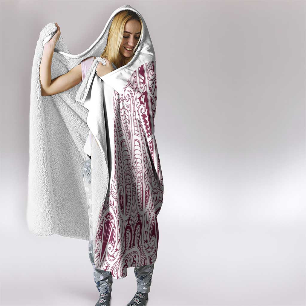 Queensland Maori Rugby Nga Hau e Wha Hooded Blanket White Motif