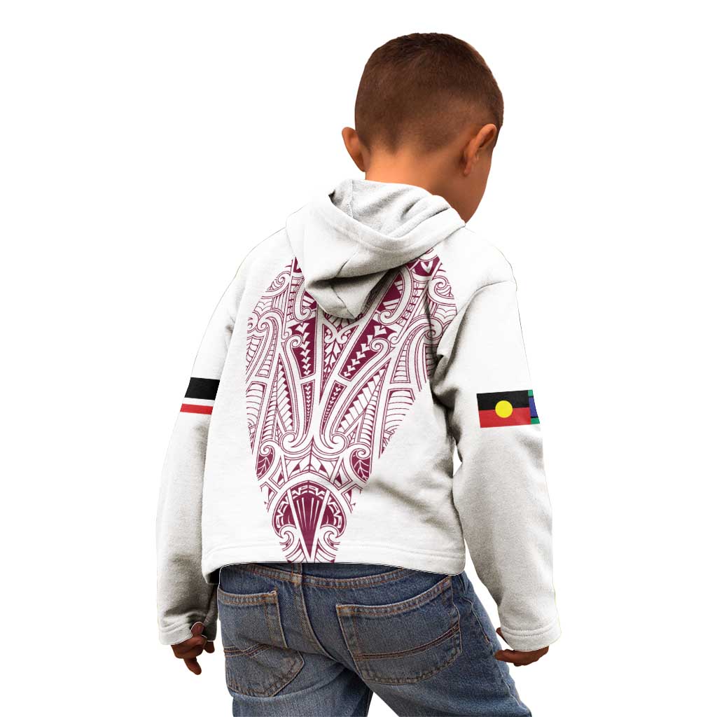 Queensland Maori Rugby Nga Hau e Wha Kid Hoodie White Motif