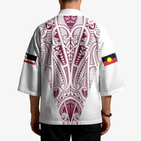 Queensland Maori Rugby Nga Hau e Wha Kimono White Motif - Polynesian Pride