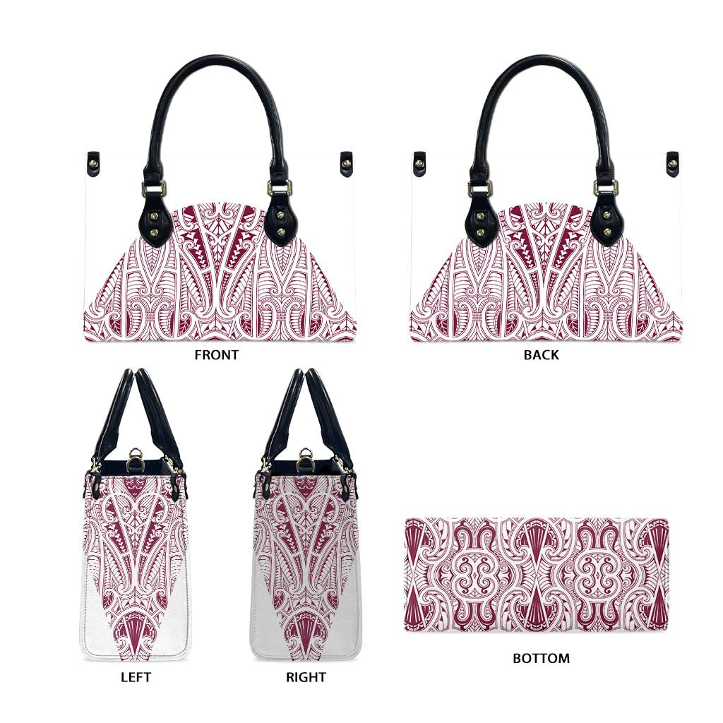 Queensland Maori Rugby Nga Hau e Wha Leather Bag White Motif - Polynesian Pride