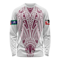 Queensland Maori Rugby Nga Hau e Wha Long Sleeve Shirt White Motif