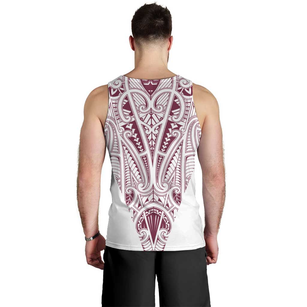 Queensland Maori Rugby Nga Hau e Wha Men Tank Top White Motif