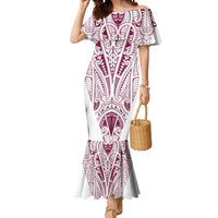 Queensland Maori Rugby Nga Hau e Wha Mermaid Dress White Motif