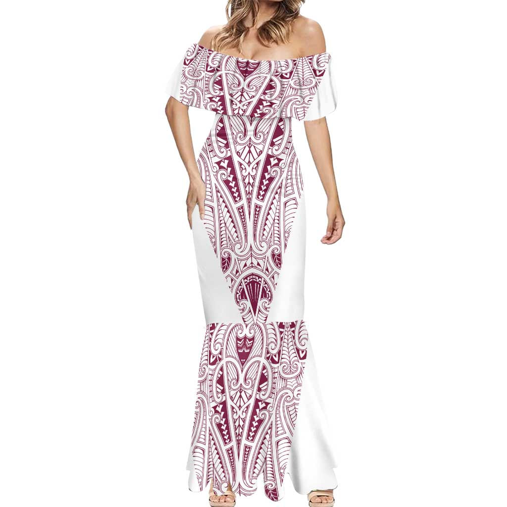 Queensland Maori Rugby Nga Hau e Wha Mermaid Dress White Motif