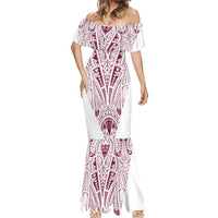 Queensland Maori Rugby Nga Hau e Wha Mermaid Dress White Motif