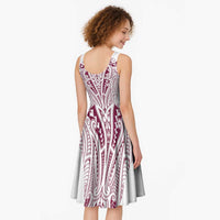 Queensland Maori Rugby Nga Hau e Wha Midi Dress White Motif - Polynesian Pride