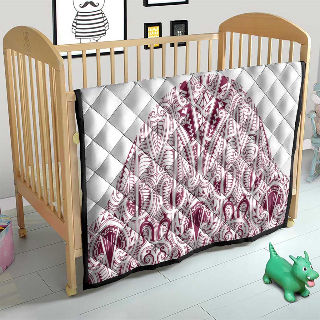 Queensland Maori Rugby Nga Hau e Wha Quilt White Motif