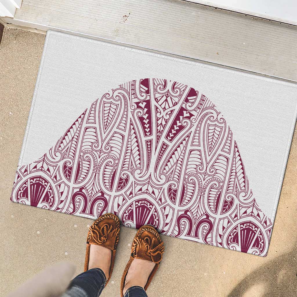 Queensland Maori Rugby Nga Hau e Wha Rubber Doormat White Motif