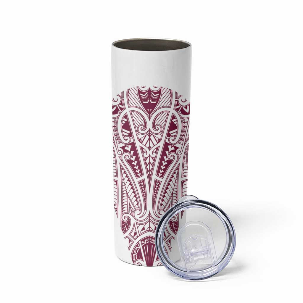 Queensland Maori Rugby Nga Hau e Wha Skinny Tumbler White Motif