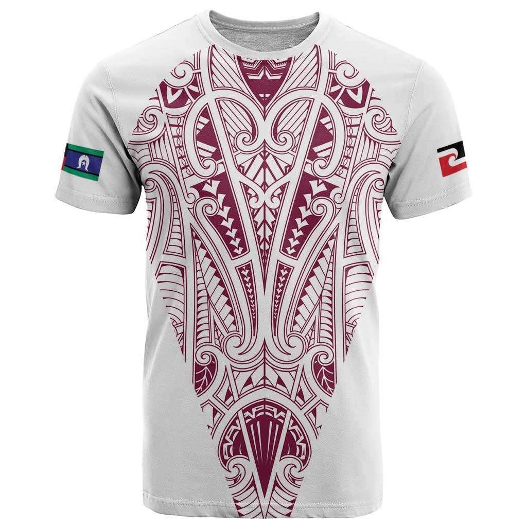 Queensland Maori Rugby Nga Hau e Wha T Shirt White Motif