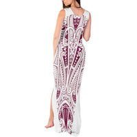 Queensland Maori Rugby Nga Hau e Wha Tank Maxi Dress White Motif