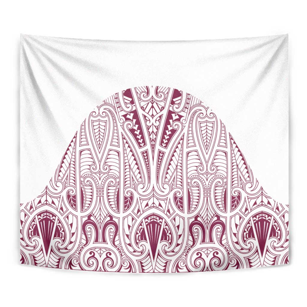 Queensland Maori Rugby Nga Hau e Wha Tapestry White Motif