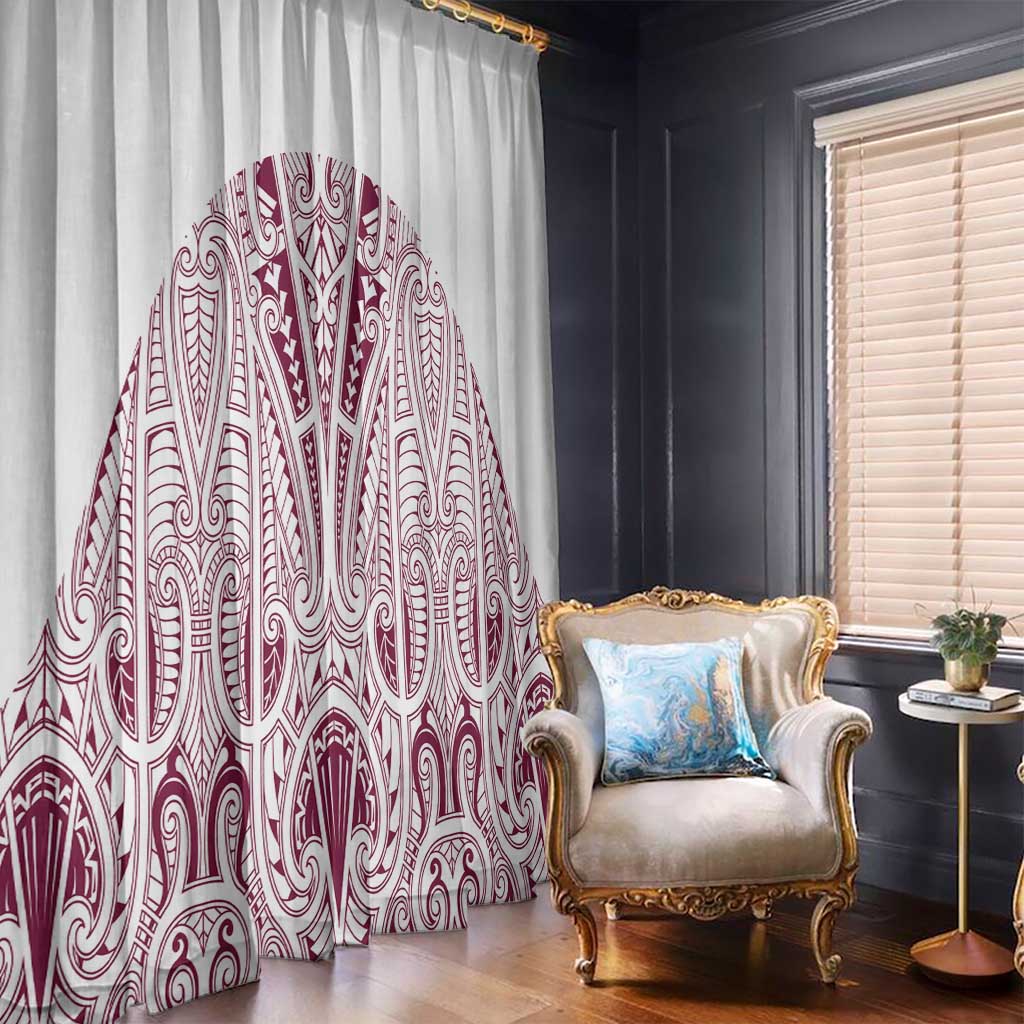 Queensland Maori Rugby Nga Hau e Wha Window Curtain White Motif