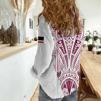 Queensland Maori Rugby Nga Hau e Wha Women Casual Shirt White Motif