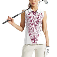 Queensland Maori Rugby Nga Hau e Wha Women Sleeveless Polo Shirt White Motif