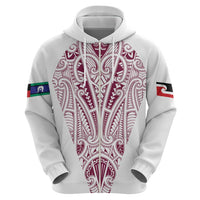 Queensland Maori Rugby Nga Hau e Wha Zip Hoodie White Motif