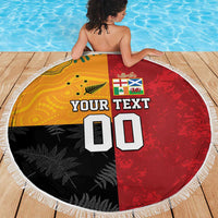 Custom British Lions-AUNZ Beach Blanket Australia-New Zealand Indigenous Motif LT9 - Polynesian Pride