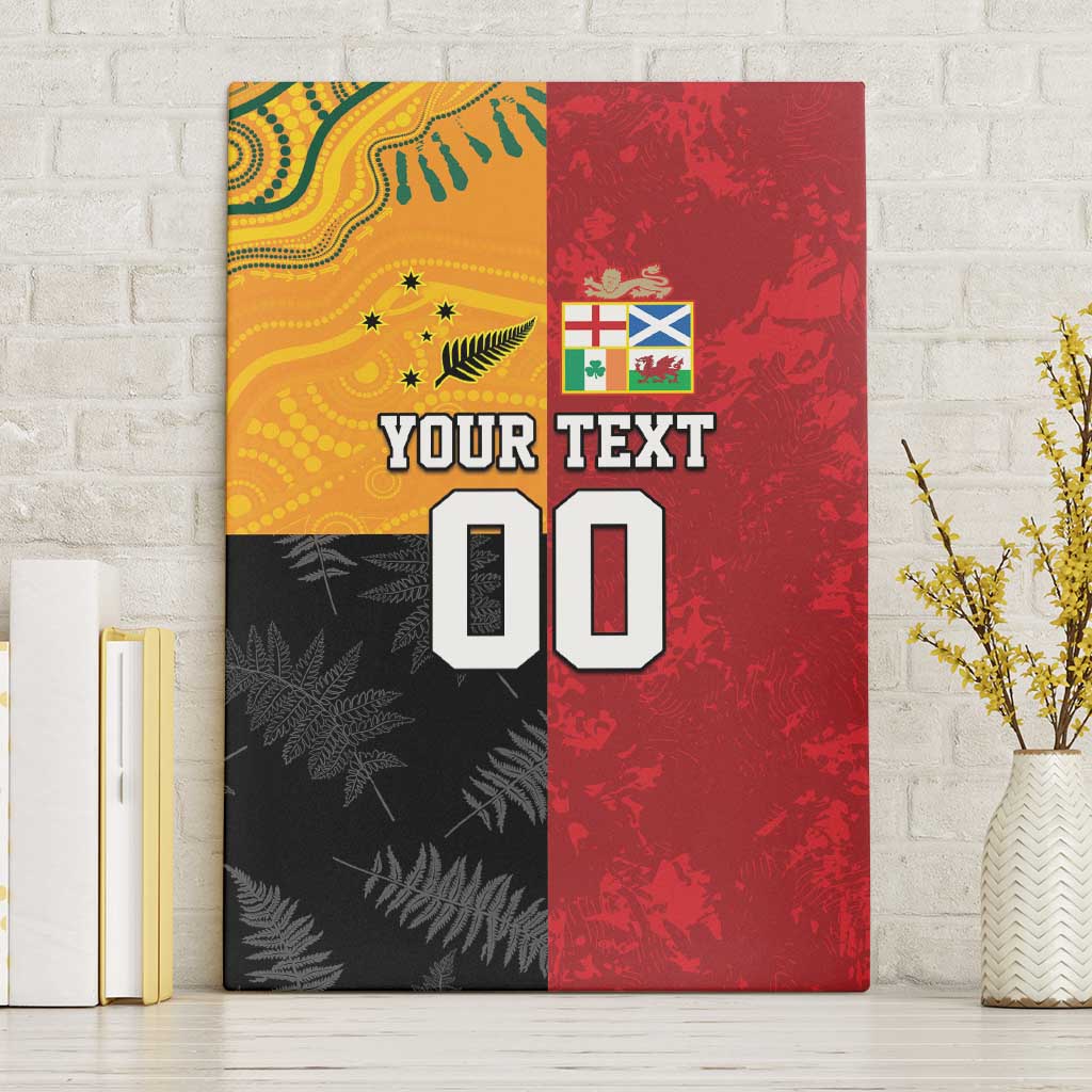 Custom British Lions-AUNZ Canvas Wall Art Australia-New Zealand Indigenous Motif LT9 Without Frame Red - Polynesian Pride